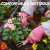 3 Pairs Garden and Work Gloves for Women Rubber Coating Pink, Green, Purple