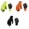 Vgo 3 Pairs Foam Latex Coated Gardening and Work Gloves Orange, Black, Green