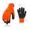 Vgo 3 Pairs Foam Latex Coated Gardening and Work Gloves Orange, Black, Green