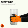 Vgo 3 Pairs Foam Latex Coated Gardening and Work Gloves Orange, Black, Green