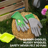 Kids Garden Gloves in Small Sizes for Ages 3 Years and Up Green Bamboo Panda