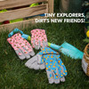 Kids Garden Gloves with Strong Synthetic Leather Palm Ages 3 - 9 Pink or Blue