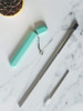 Lund London Plant Travel Straw Reusable Stainless Steel Straw & Case Mint