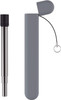 Lund London Plant Travel Straw Reusable Stainless Steel Straw & Case Grey