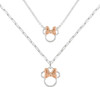 Disney Minnie Mouse Two Tone Cubic Zirconia Mother and Daughter Necklace Set