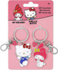 Hello Kitty and My Melody Pair of Enamel Keychain Rings