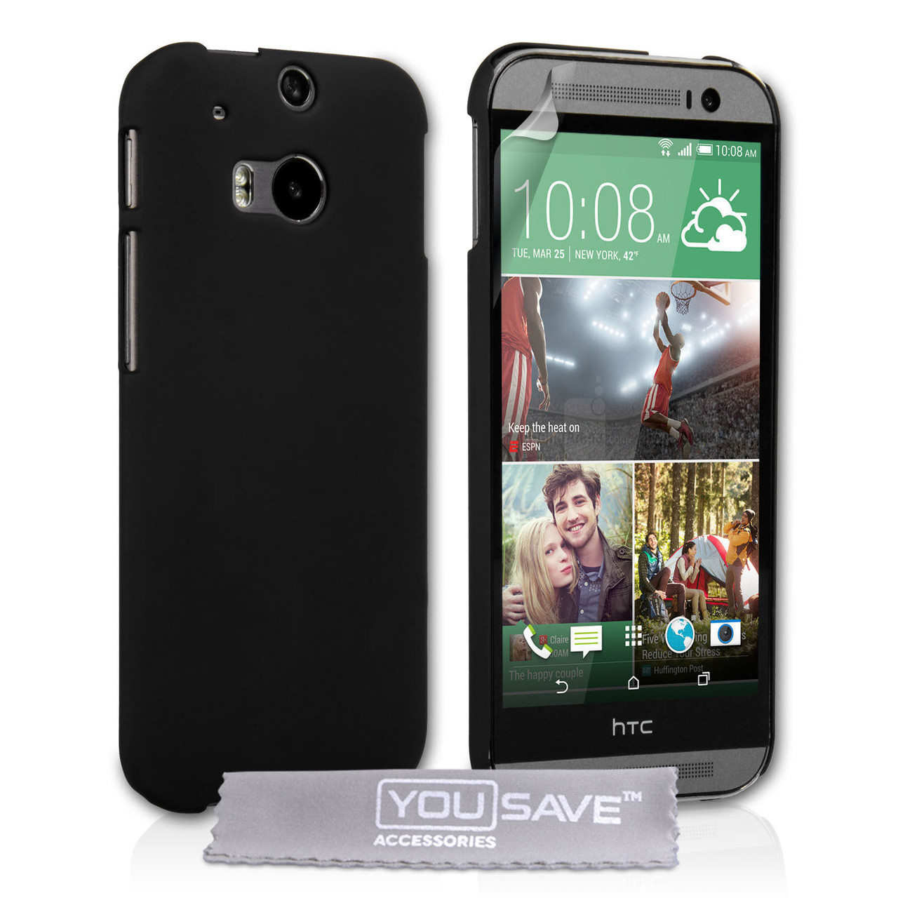 Mentalt afbryde kamp YouSave Black Rigid Cover for HTC One M8 HT-DA03-Z349 - Big White Rabbit.ie