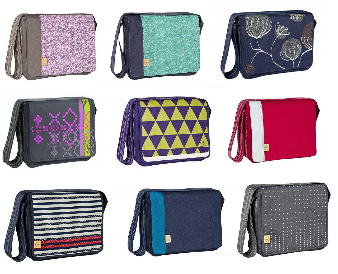 Lassig Casual Messenger Baby Diaper Changing Bag Big White