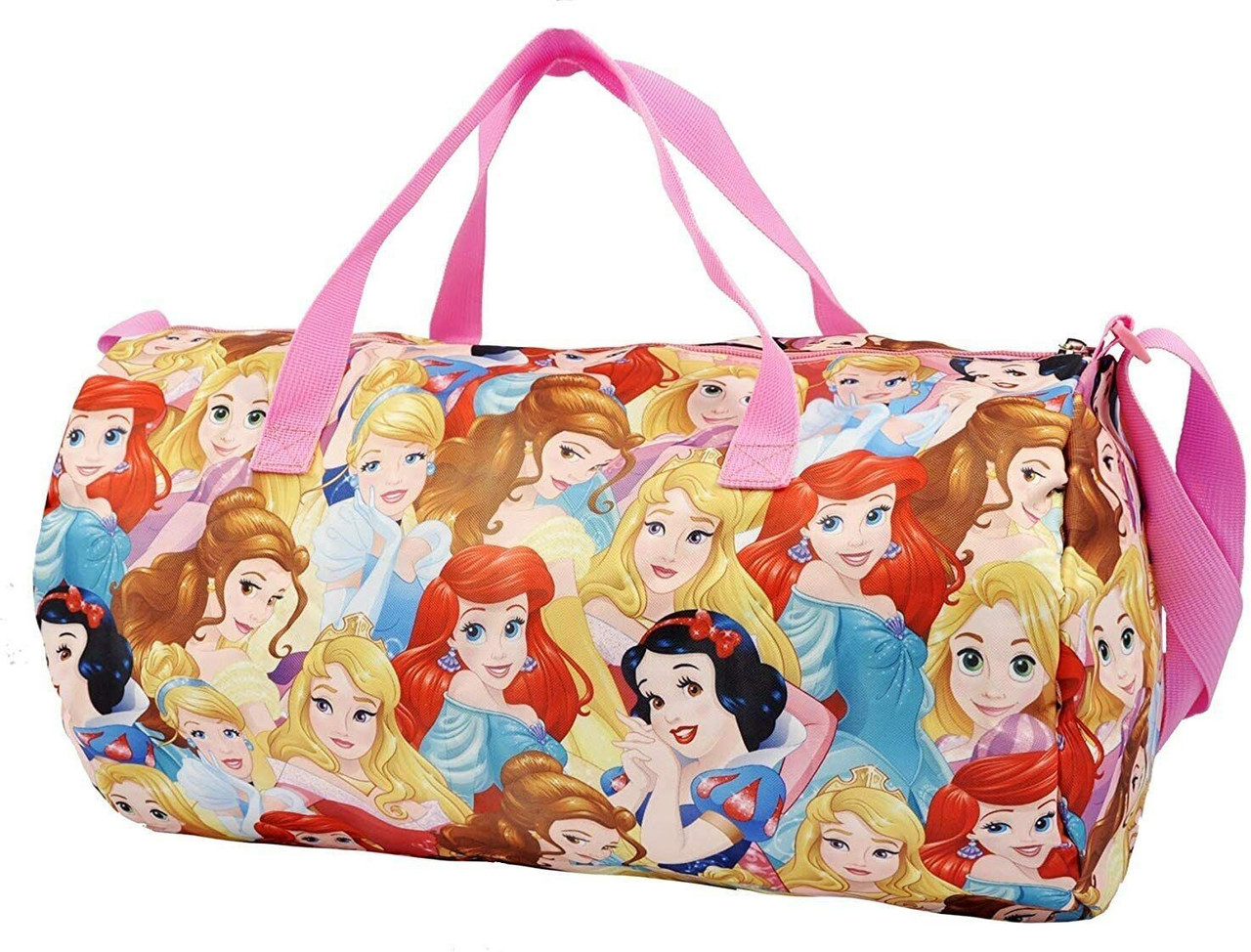 Disney Princess Pink Sports Overnight Travel Bag Big White - Main Image