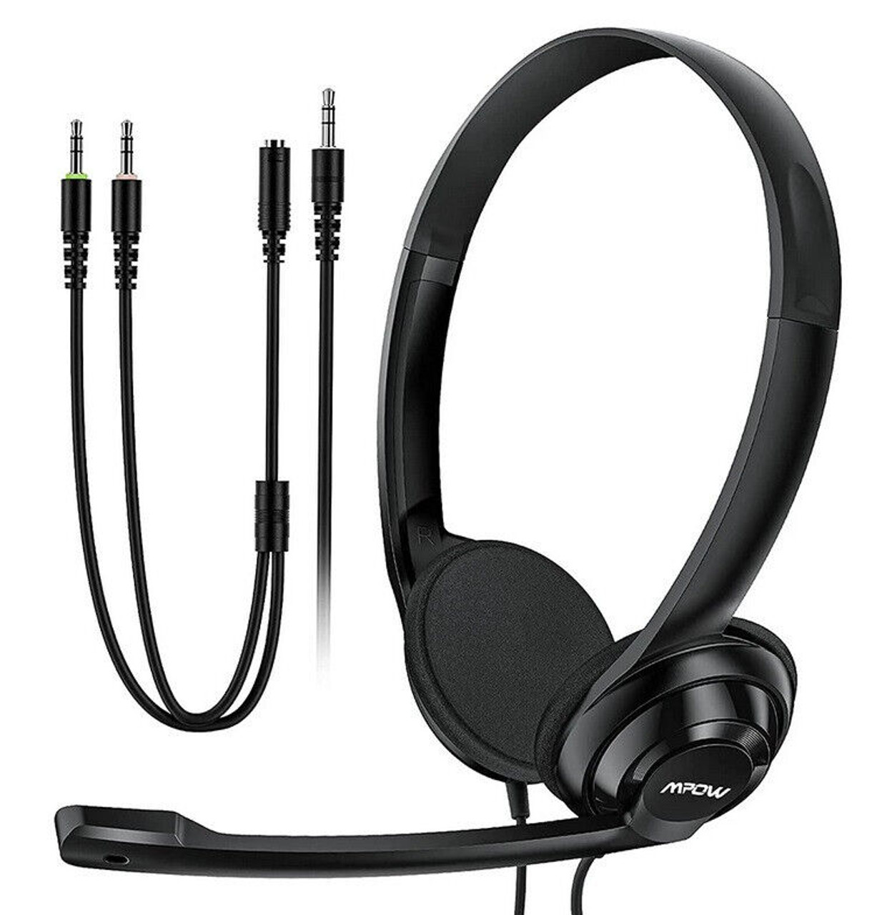 MPOW Wired Computer Headset for Computer with Wire Adapter Big