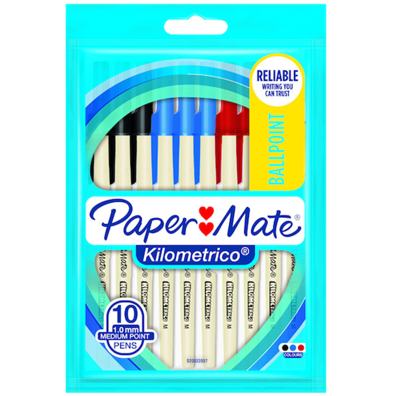 Paper Mate Kilometrico 1.0mm Medium Point 10 Pack Assorted - Big White  Rabbit.ie