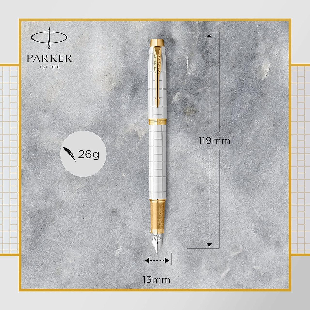 Parker IM Premium Pearl Fountain Pen with Gold Trim Medium Nib - Big White  Rabbit.ie