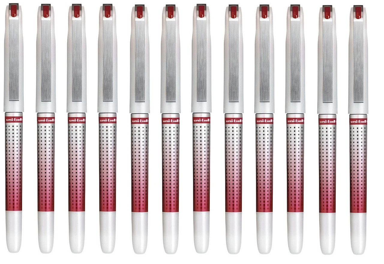 Uni-Ball Eye Needle Point Pen Red 12 Pack Big White