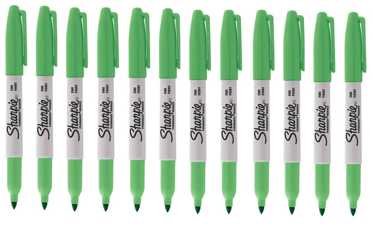 Sharpie Fine Permanent Marker Pen Cosmic Galaxy Green 12 Pack