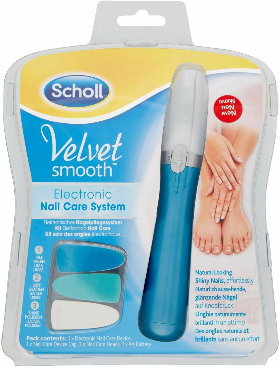 Scholl Velvet Smooth Nail Care System Pink electric nail file + Scholl  Velvet Smooth Pink spare head for electric nail file 3 pieces, duopack -  VMD parfumerie - drogerie