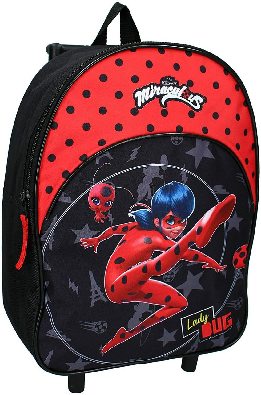 Miraculous ladybug backpack with sale wheels