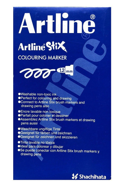 5 X Artline Stix Colouring Marker 1.2mm Tip 10 Packs of Pens Boxed (50 Pens)