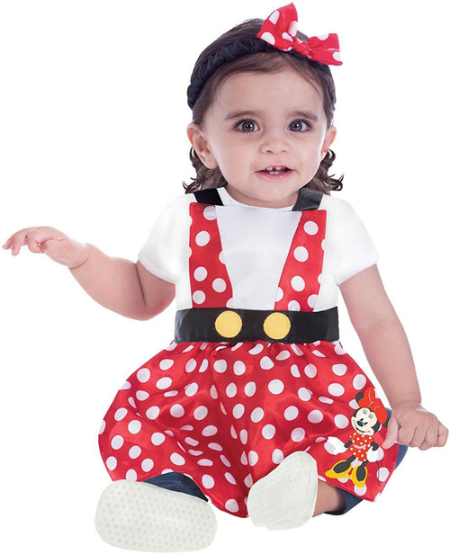 Disney Baby Minnie Mouse Dress Up Pinafore and Headband Bow Dress