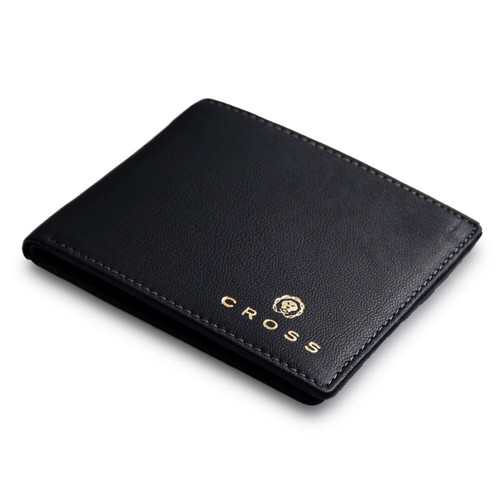 10 X Cross Houston Black Genuine Leather Bifold Wallets with Credit Card Slots