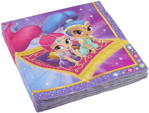 144 Packs of Shimmer and Shine 17cm (6.75") 2 Ply Paper Serviette Napkins X 16