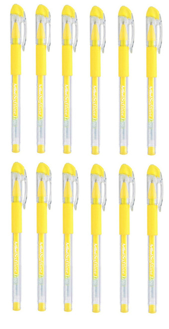 12 X Artline Softline 1700 12 Packs (144 Pens) Fine 0.7mm Pens Yellow