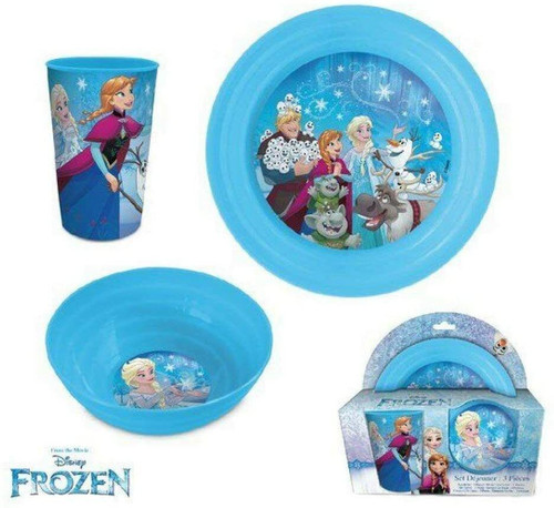 Disney Frozen 3 Piece Meal Set with Plate, Bowl and Tumbler