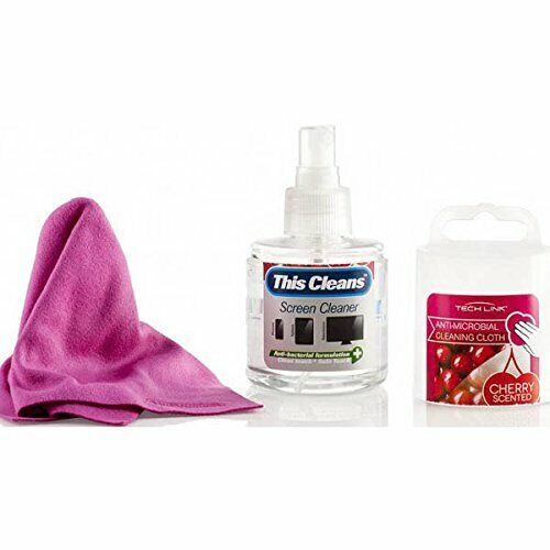 Techlink 'This Cleans' Anti Bacterial Cherry Scented Screen Cleaner with Cloth