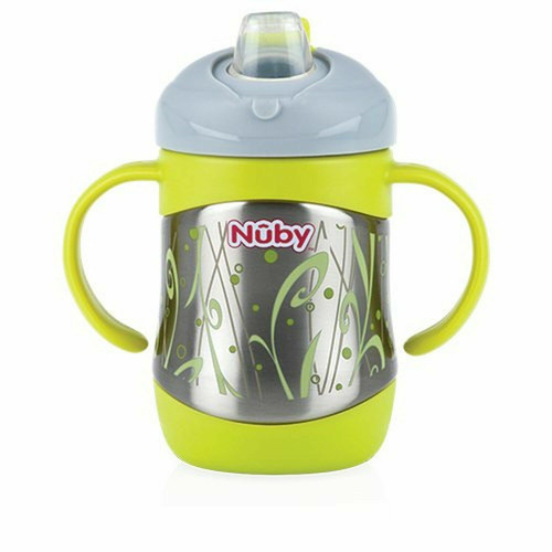 Nuby ID10260 Insulated Stainless Steel Cup with Spout 220 ml Green