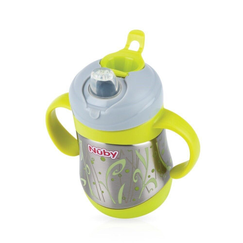 Nuby ID10260 Insulated Stainless Steel Cup with Spout 220 ml Green