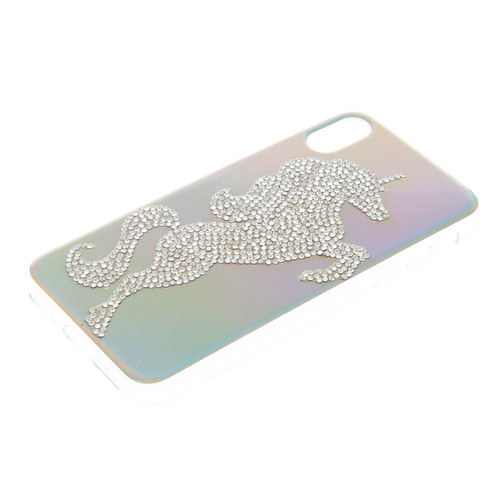 Claire's Hologram Unicorn Protective Case with Diamante for iPhone 10 (X)