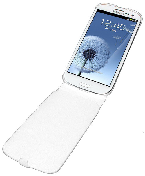 Samsung Licensed Leather Flip Case Cover for Galaxy S3 by Anymode - White