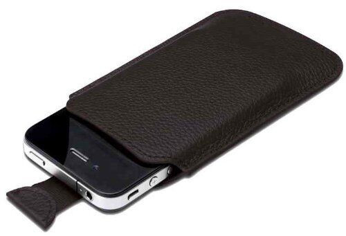 Ednet Genuine Leather Slip Case with Pull Up Tab for iPhone 4, iTouch 4