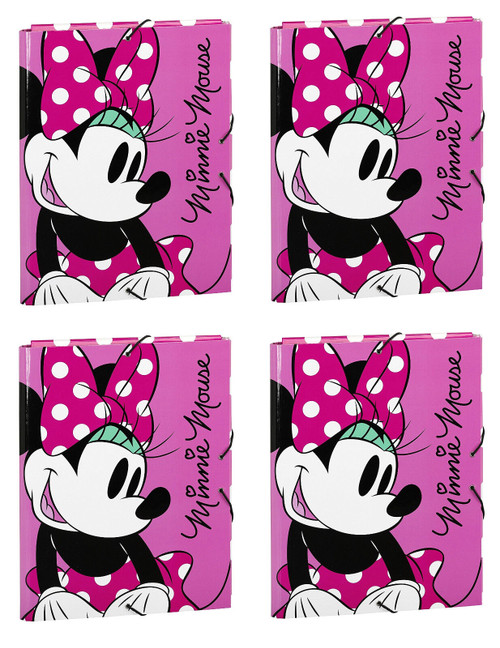 *FOUR PACK* Disney Minnie Mouse Document Folder with Elastic Closure