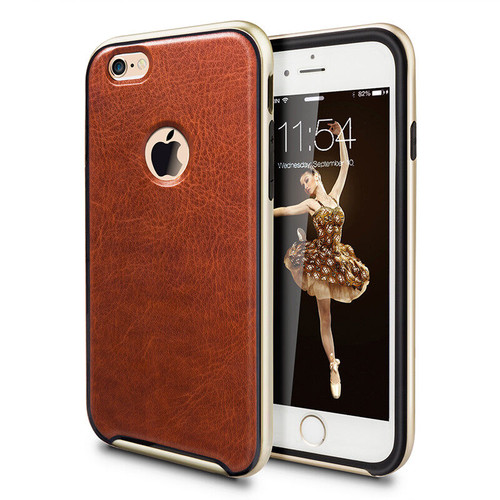 iVapo Protective Case for iPhone 6S Plus (5.5" Screen) PU Leather Style Brown