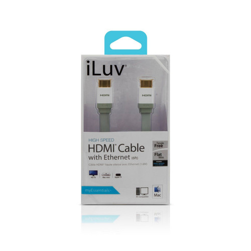 iLuv iCB716 1.8m Tangle Free Flat Cable HDMI Cable with Ethernet