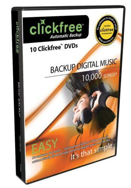 Clickfree 10 Backup DVD's Backup up to 10,000 Songs Automatically
