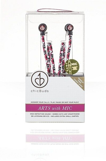 Chic Buds Flora In Ear Headphones with Microphone Tangle Free Cable