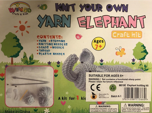 Wingo Knit Your Own Yarn Elephant with Everything You Need
