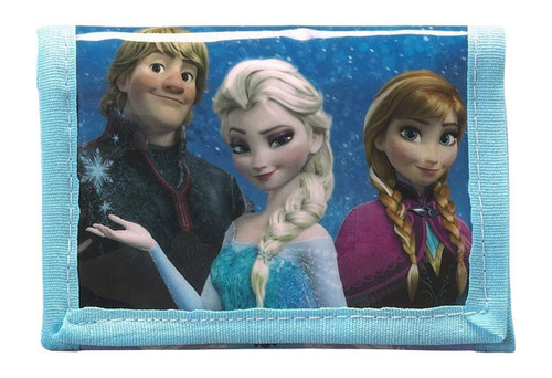 Disney Frozen Tri-Fold Wallet with Zipped Compartment featuring Anna and Elsa