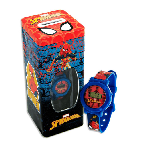 Spiderman Digital Watch in a Money Box Tin