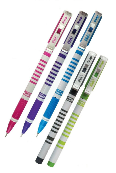 Flair Snap 5 X Blue Ink 0.7mm Fine Rollerball Pens