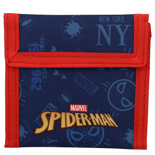 Spiderman Marvel Modern Blue Canvas Tri Fold Wallet
