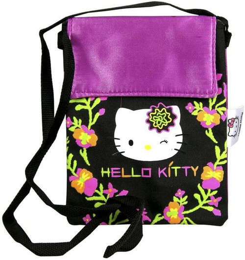 Hello Kitty Breast Shoulder Bag in Satin Style with Flowers