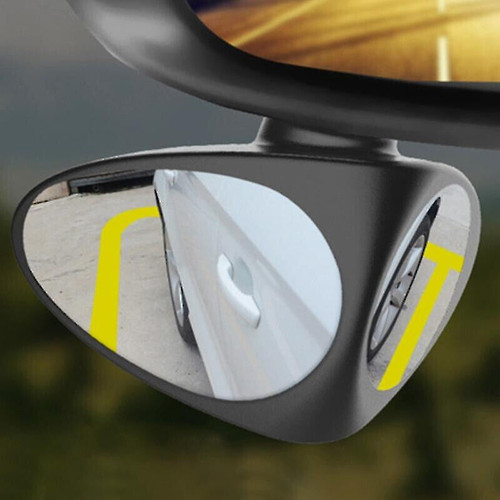 2 In 1 Car Blind Spot Mirror Wide Angle Left Hand Side Black