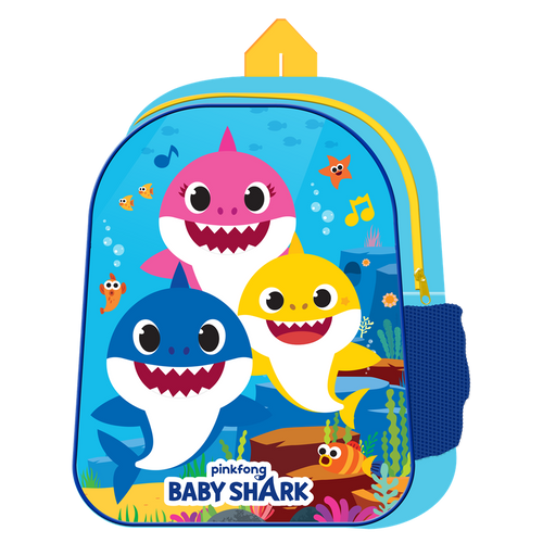 Baby Shark Small Light Canvas Backpack with Mesh Pocket