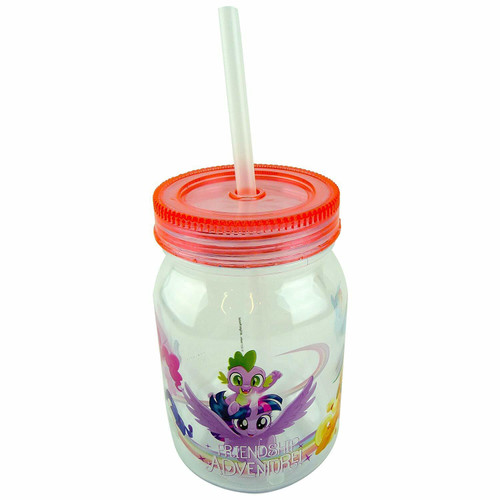 My Little Pony Mason Drinking Jar with Re-Usable Straw