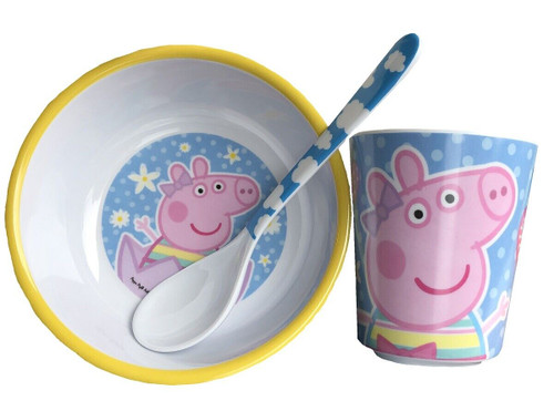 Peppa Pig Melamine Bowl, Tumbler and Spoon