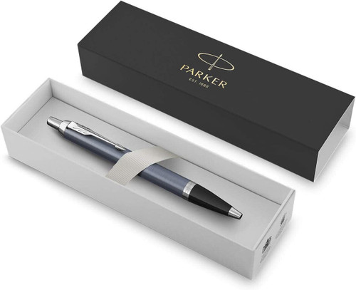 Parker IM Ballpoint Pen Light Blue Grey with Chrome Trim Medium Point