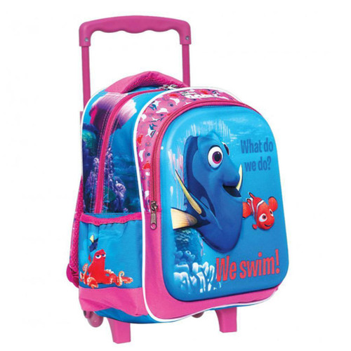 Disney Finding Dory High Quality Trolley Bag Backpack with Wheels Pink / Blue