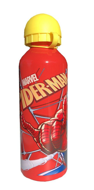 Spiderman Aluminium Drinks Bottle 500ml Red/Yellow